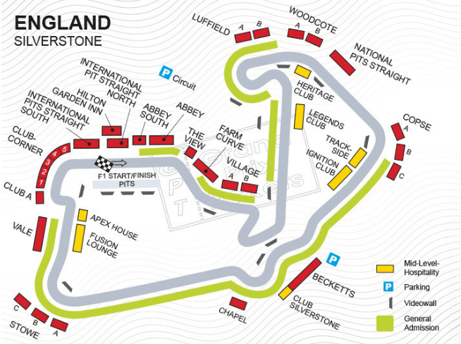 Silverstone racetrack map
