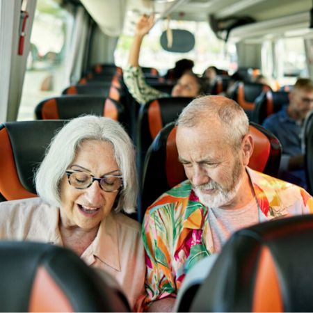 Couple on coach holiday